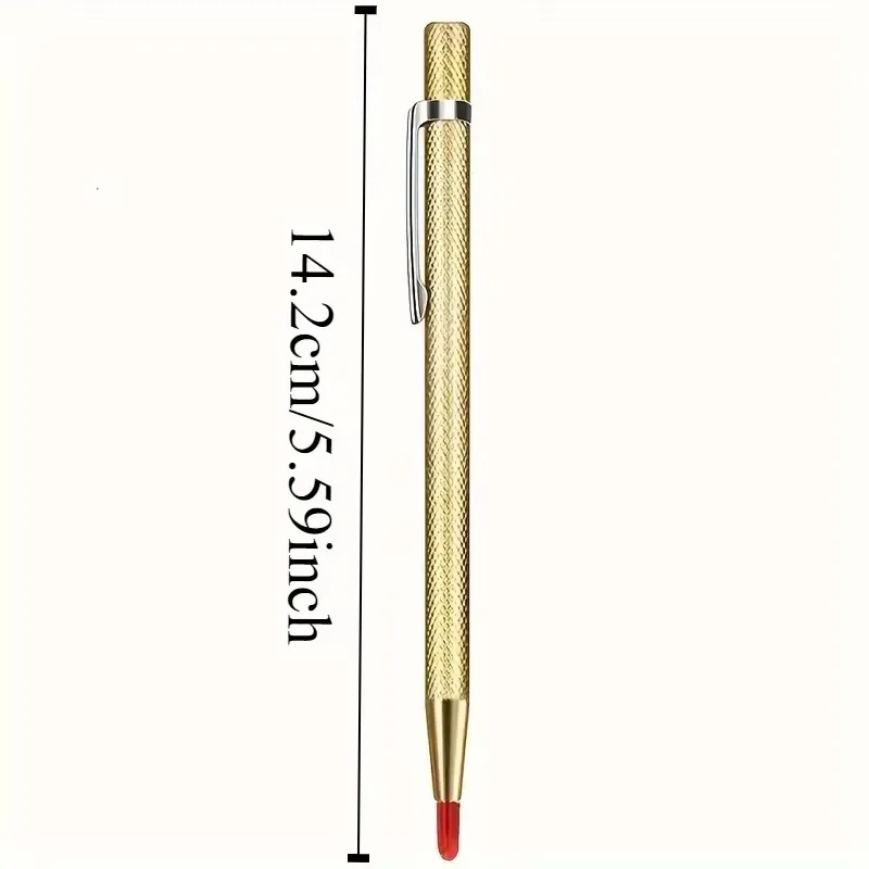 Hand Scribe Pen Glass Tile Ceramic Stone Metal Marking Engraving Tool Portable Clip‑on Scriber for DIY Workshop Work