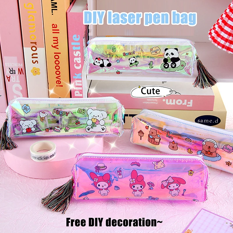 Sanrio Pencil Cases Kuromi Cinnamoroll Melody Pencil Bag Pouch Holder Box For Girls Student Stationery Organizer School Supplies