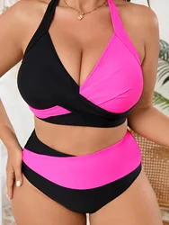 Patchwork Bikini Push Up Sexy Plus Size Swimsuit Women Big Swimwear Summer Sea Bathing Suit 2026 Mujer Push Up Biquini 5XL