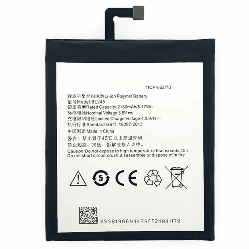 BL245 Battery 3.8V 2150mAh for Lenovo Sunjian Lenovo S60 S60‑T S60‑W Mobile Phone High Quality Replacement Battery