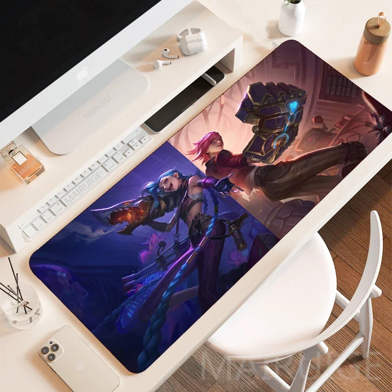 Anime Girl Mousepads MousePad Keyboard Mouse Pad Arcane JINX VI Gaming Accessories Gamer Carpet Rug 40*80cm LOL Large Desk Mat