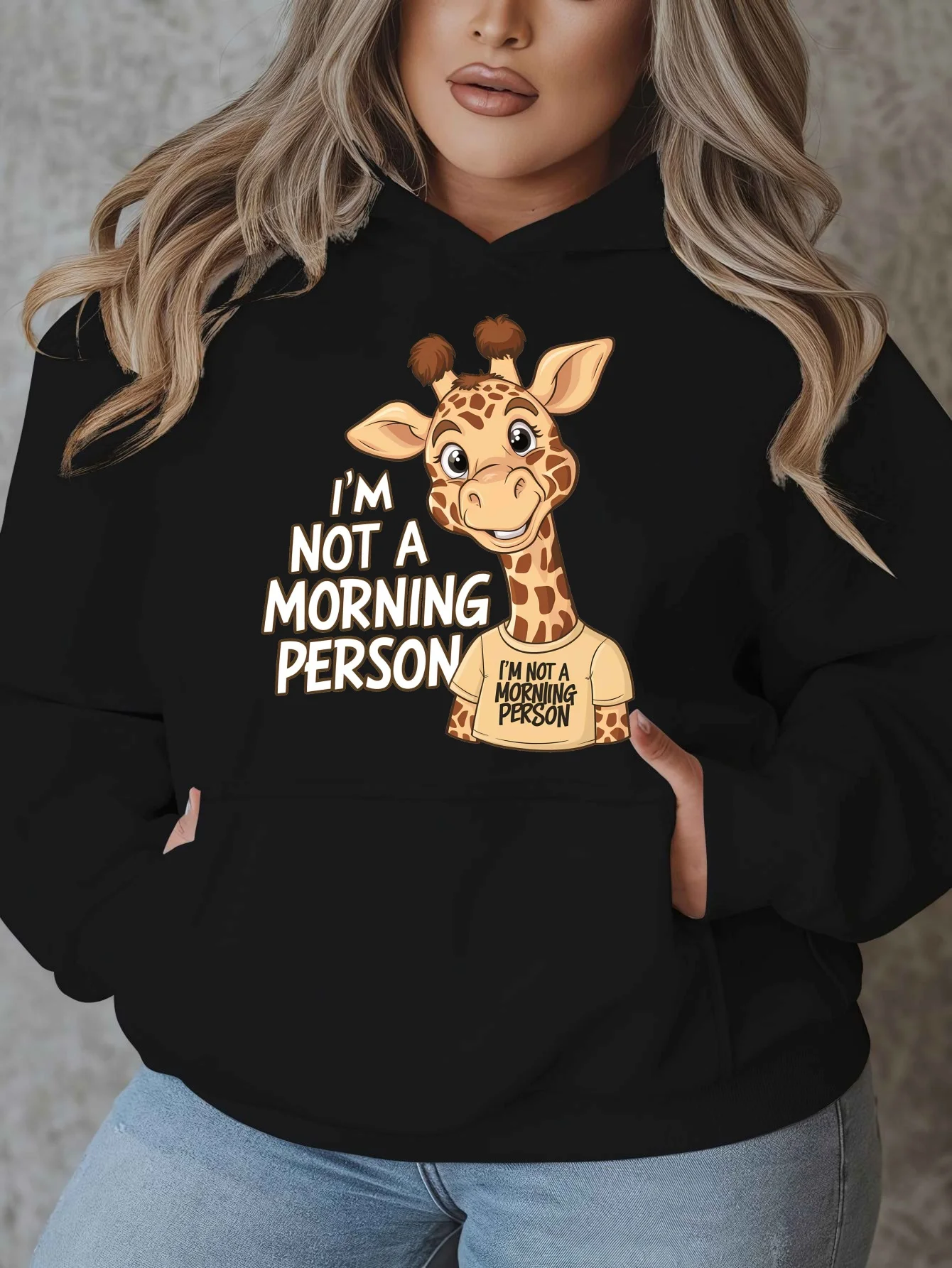 

Giraffe Graphic Print Hoodie Men's and Women's Long Sleeve Sweatshirt Pullover Y2k Tops Fashion Casual Autumn Winter Clothing