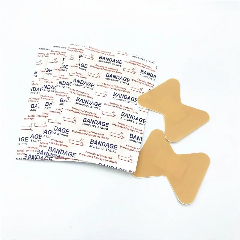 100Pcs/Set First Aid Band Aid H Butterfly Shape Plasters Wound Dressing Patch Breathable Finger Dressing Adhesive Bandages