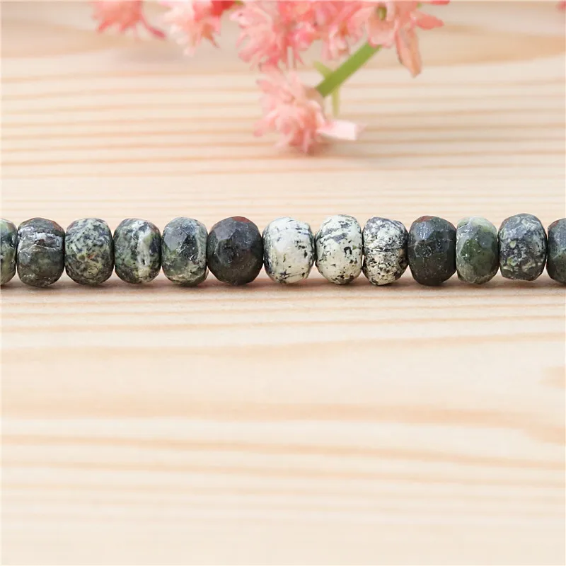 Natural Stone Green Grass Agate Faceted Abacus Beads Size 4x6MM For Jewelry Making DIY Bracelet