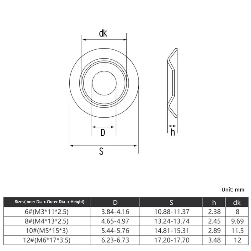 10~100pcs 304 Stainless Steel M3 M4 M5 M6 Conical Washer Countersunk Concave-convex Washer Hollow Decorative Fisheye Washer