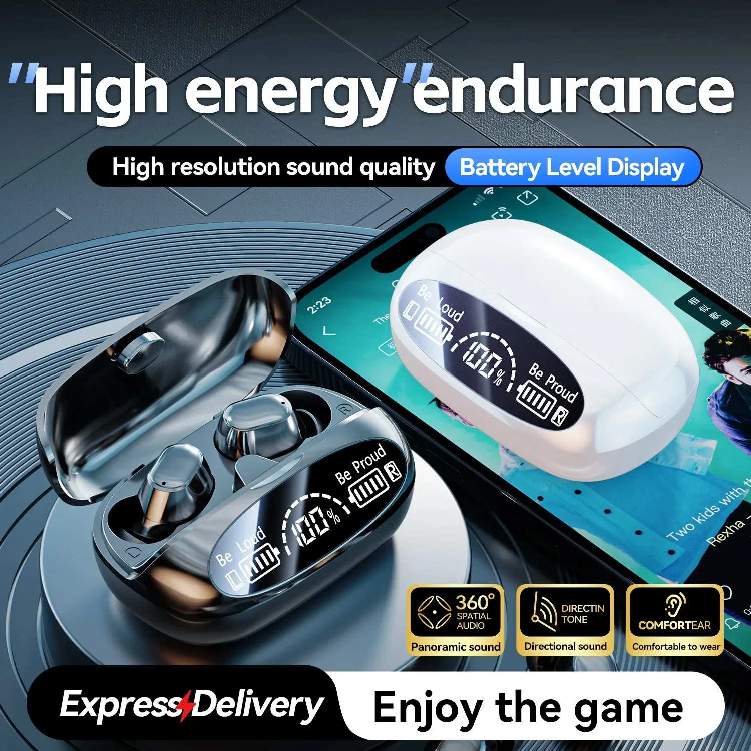 New wireless Bluetooth earphones M22 digital mini sports game music built-in microphone compatible with Android and iOS