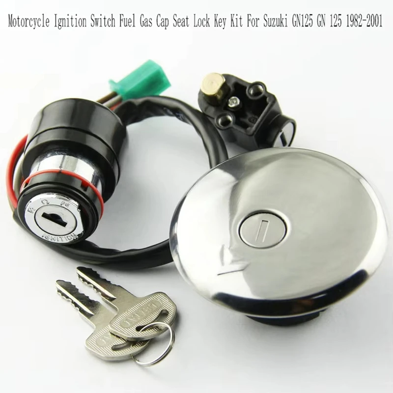 Motorcycle Ignition Switch Gas Cap Seat Lock Key Kit for GN125 GN 125 1982-2001