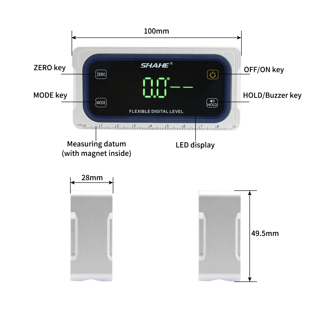 Digital Protractor Inclinometer Dual-axis Angle Finder Precision Bevel for Woodworking Building Drilling Machinery