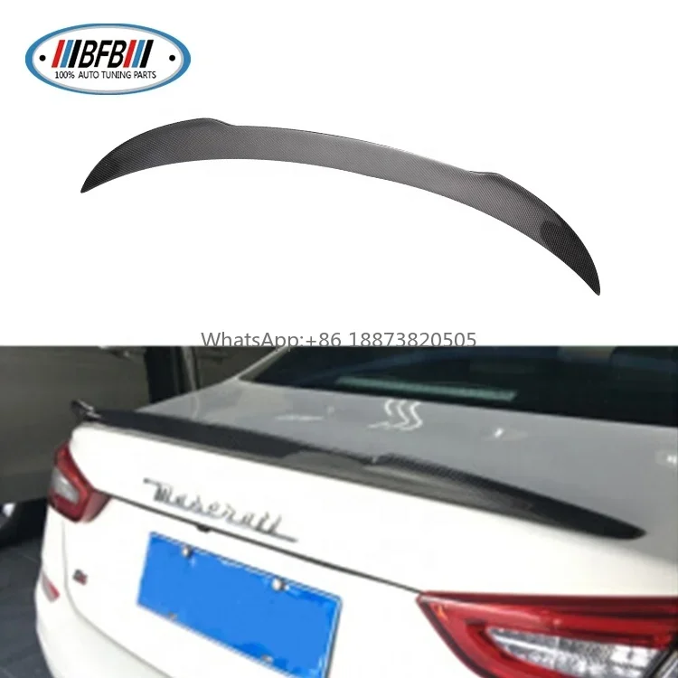 Carbon Fiber Rear Spoiler Rear Boot Lip V Style For Maserati Ghibli Rear Ducktail Spoiler