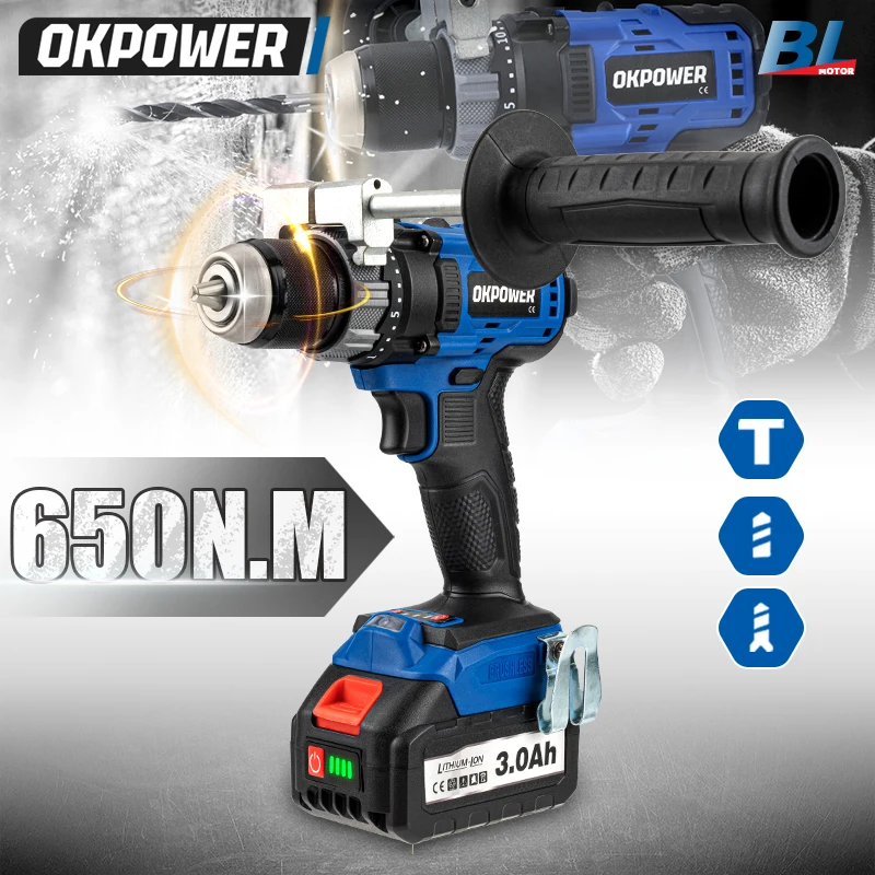 13 мм бесщеточная электрическая Ударная дрель, аккумуляторная электрическая дрель 25 + 3, мощный инструмент с высоким крутящим моментом для батареи Makita 18 в 13 мм бесщеточная электрическая Ударная дрель, аккумуляторная электрическая дрель 25 + 3, мощный инструмент с высоким крутящим моментом для батареи Makita 18 в