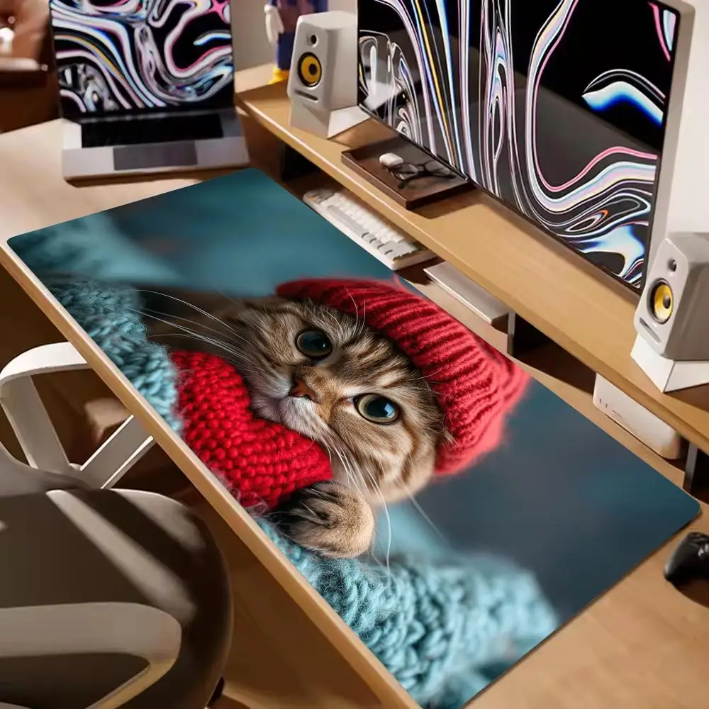 

Коврик для мыши с милым котом XL, компьютерные аксессуары, офисные игровые настольные коврики, резиновые противоскользящие коврики для игровой клавиатуры, коврики для мыши XXL, настольные коврики 40X90