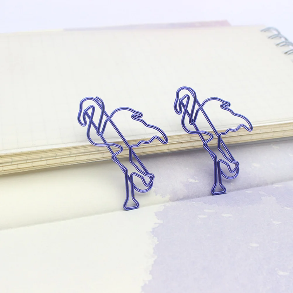 

12 Pcs Metal Paper Clips Office Supplies School File Clamps Bookmark Binder Creative