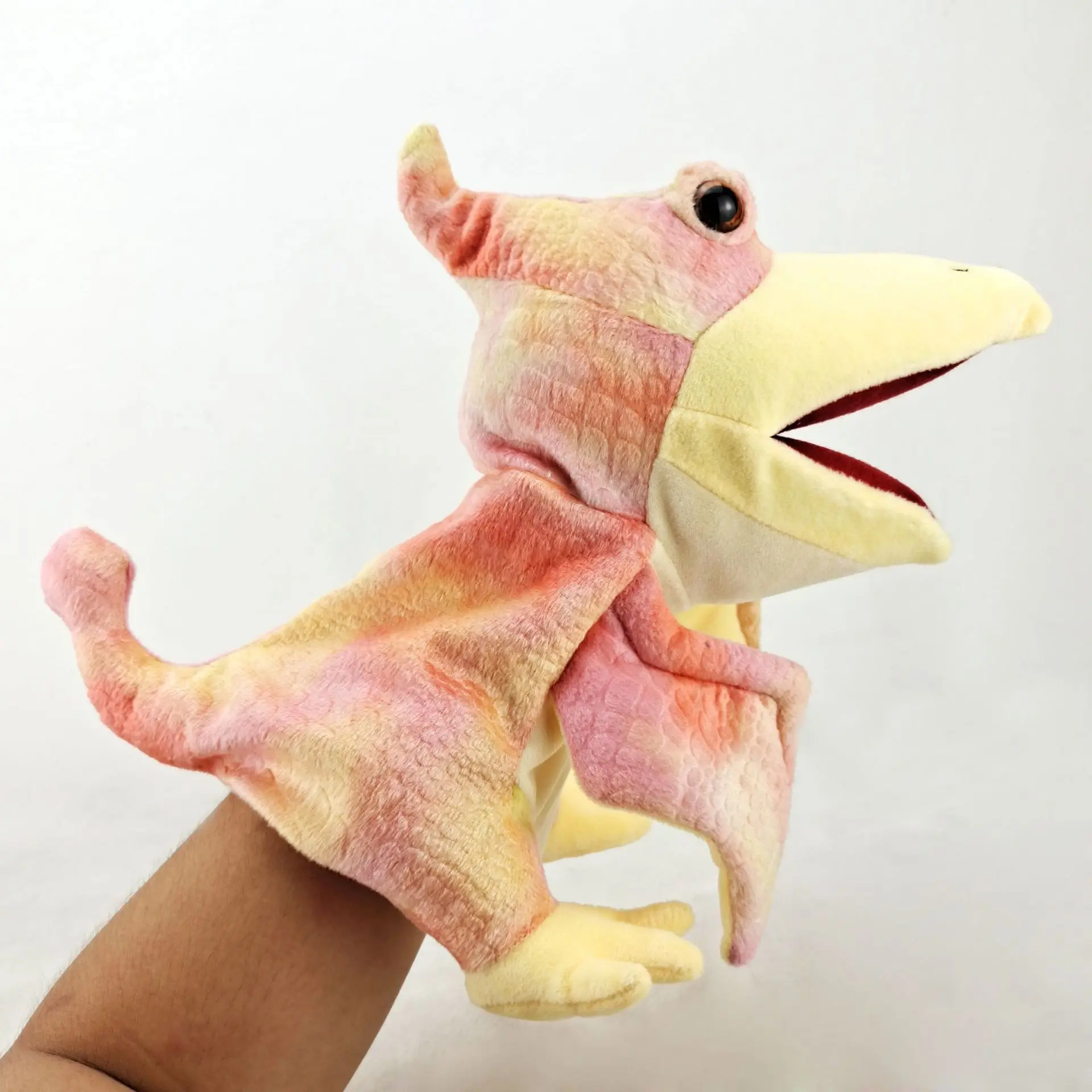 New 11 style Dinosaur Hand Puppet Plush toys Kindergarten performance Hand control glovesTriceratops Tyrannosaurus Dilophosaurus