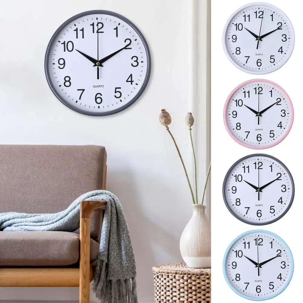 Modern Wall Clock Non-ticking Clock Elegant Round Wall Clock with High-precision Quartz Movement Battery Operated for Easy