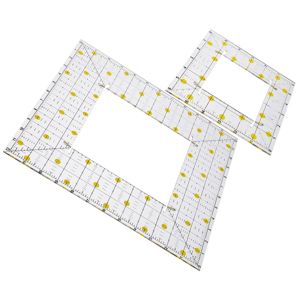 2 pezzi di righello patchwork in acrilico trasparente, forniture per quilting durevoli, righelli da cucito professionali per righello patchwork fai da te