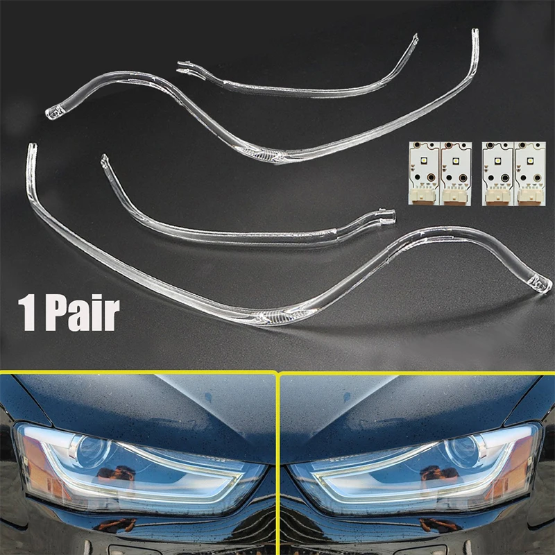 For Audi A4L A4 B8 2013 2014 2015 Car DRL Headlight Light Guide Strip Daytime Running Light Tube Bar
