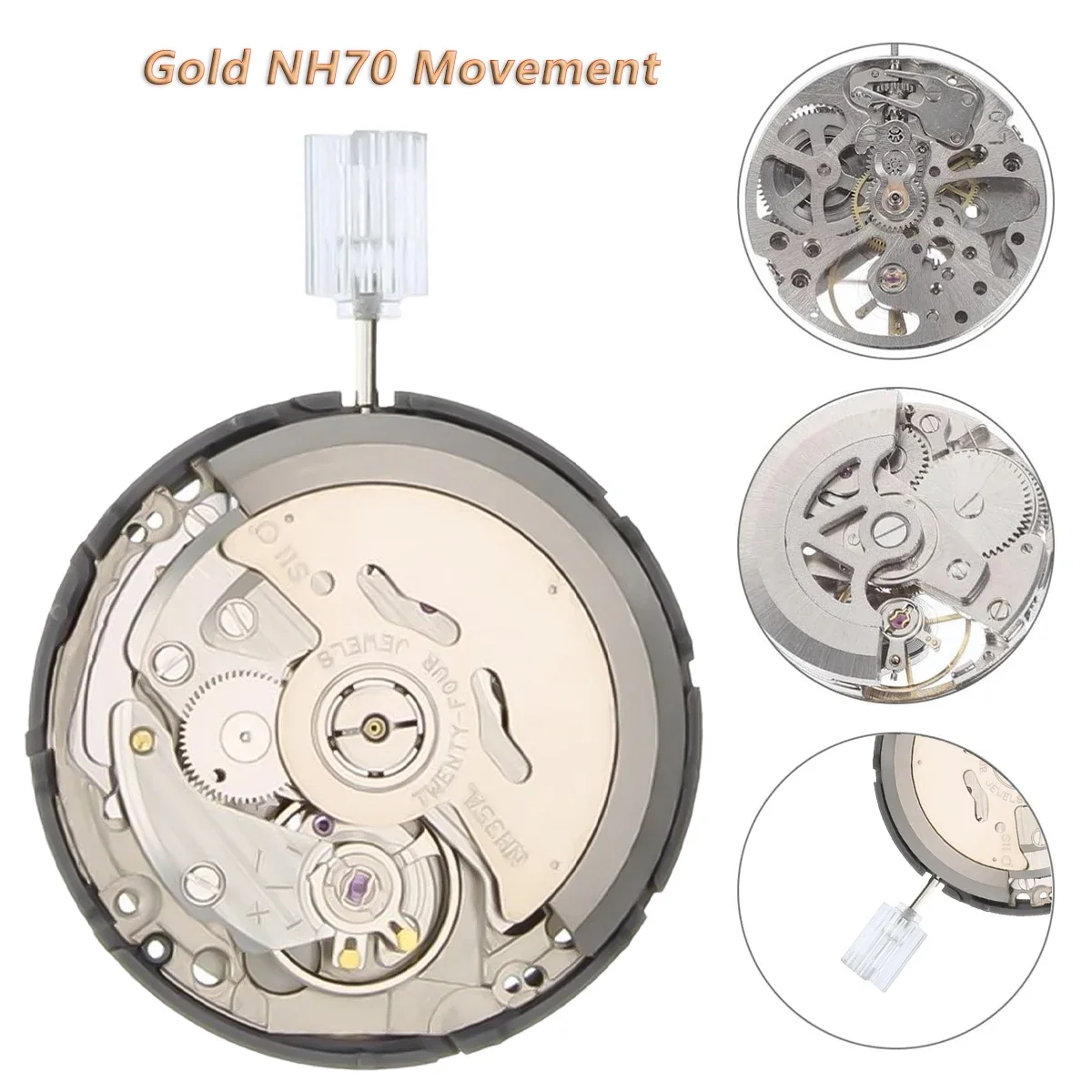 NH71 NH72 NH70 High Accuracy Skeletonized Golden Movement Automatic Self-winding 24 Jewels Mechanism Modification Parts