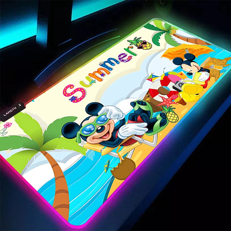 

RGB Mouse Pad M-Mickeys Edge White Large Gamer xxl Desk mat Computer keyboard LED gaming accessories carpet Backlight mousepad