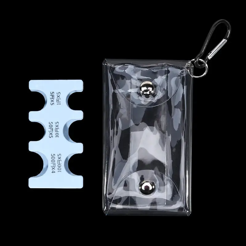 Colourful Portable Coin Clip Organizer Small Wallet Loss Prevention Clip Currency Sorting Travel Transparent Card Case