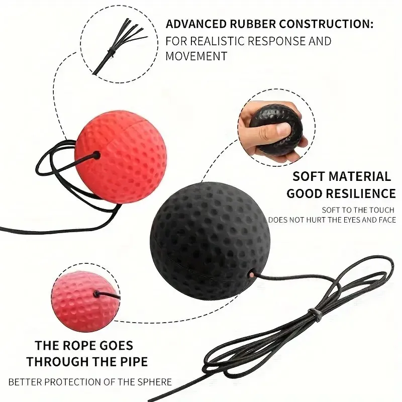 Boxing Reflex Ball Multiple Difficulty Levels Boxing Ball with Headband Perfect for Reaction Agility Punching Speed Fight Skill