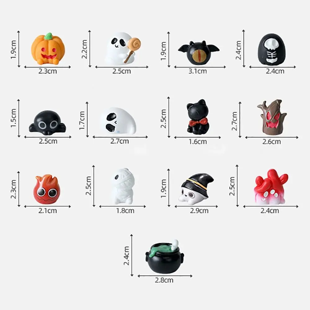 Multicolor Halloween Miniature Figurine Skeleton Cat Zombie Halloween Cartoon Pumpkin Ghost Statue Party Ornaments image 6