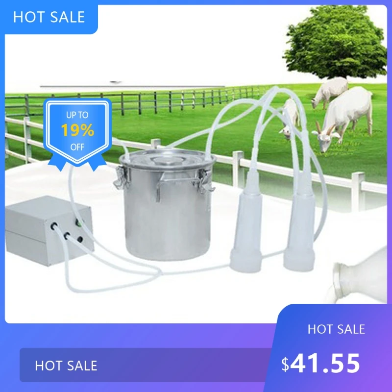 Practical5L Electric Milking Machine for Cattle Goat Pulsating Milking Machine Stainless Steel Milker Bucket Farm Livestock T 21