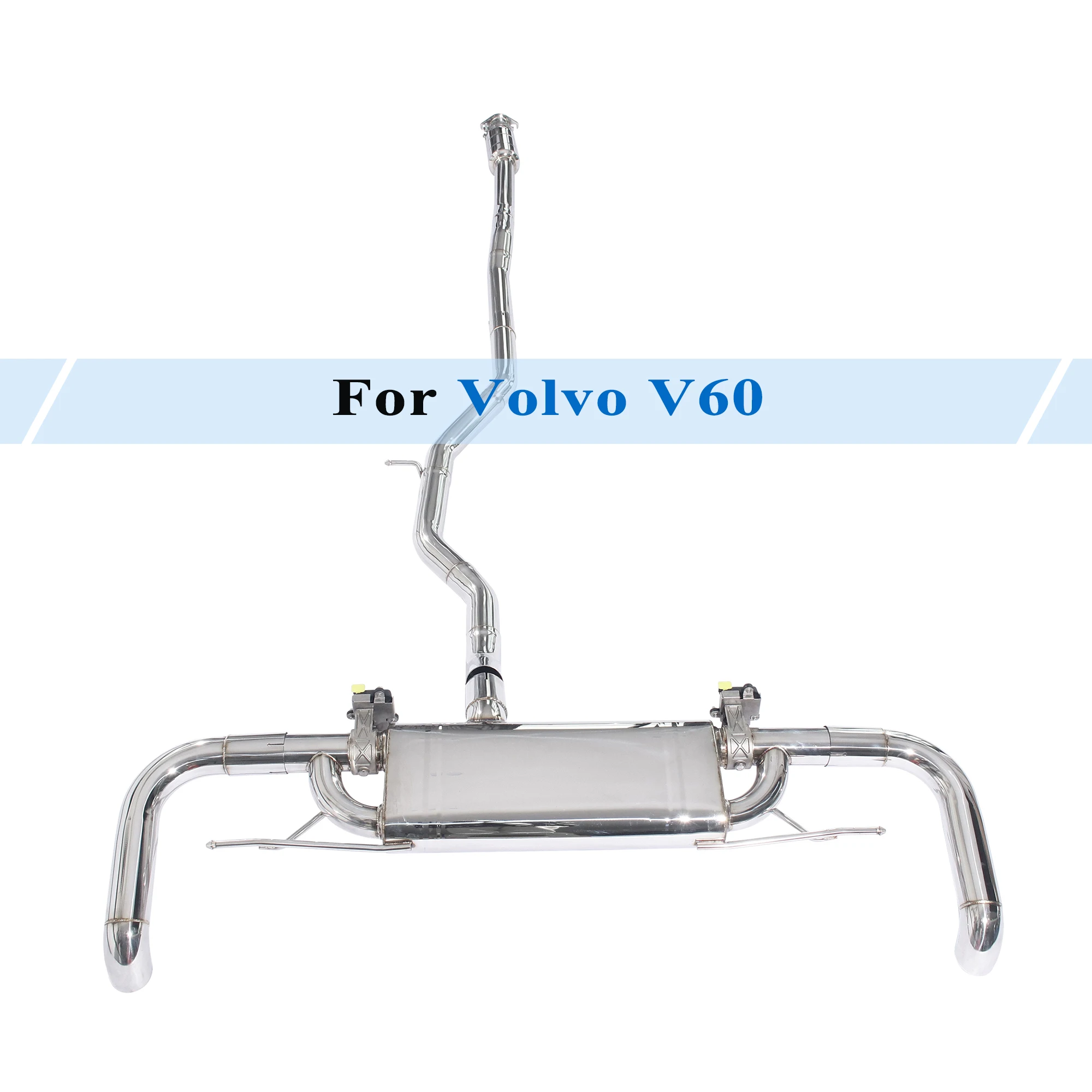 

Polished Exhaust System for 2012-2020 Volvo V60 2.0T Performance Valved Muffler Customize Sound Electronic Vacuum Valve Remote