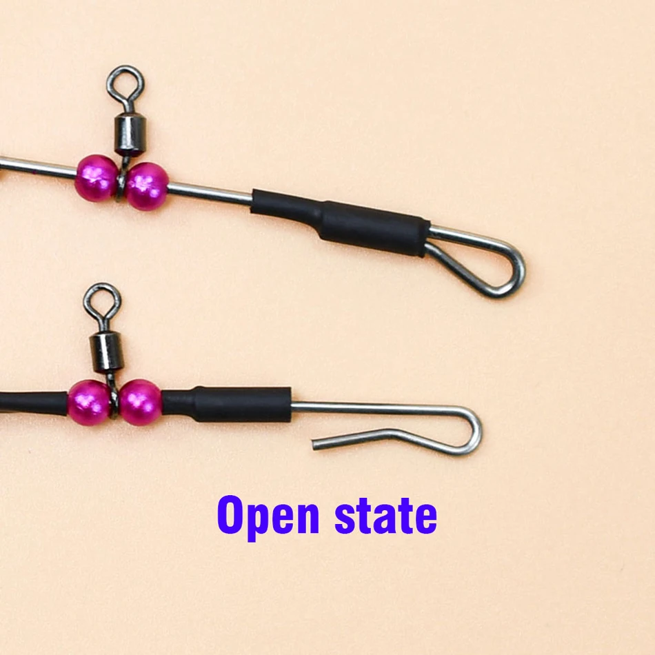 MNFT 3 Stück Edelstahl Wirbel Snap Angelverbinder Anti Tangle Perlen American Style Fast Link für Meeresangelgerät – Detail 3