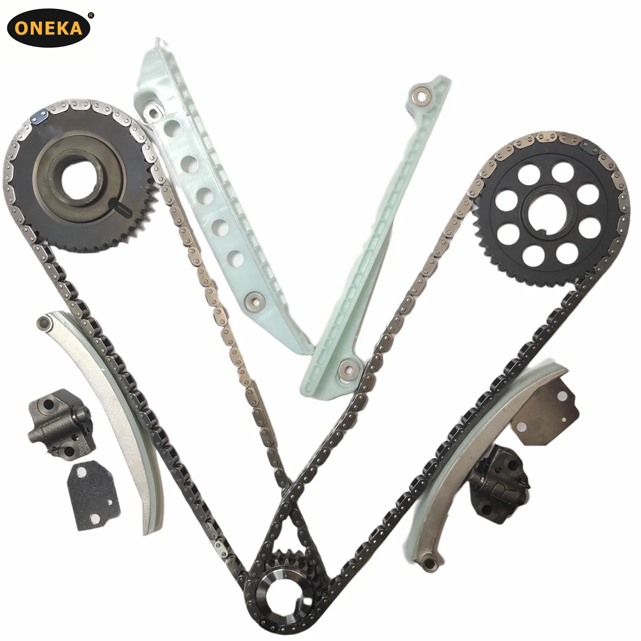 [ONEKA]TK-FD021 Tesnioner F6AZ-6L266-DA F6AZ-6L266-CA Oil Pump 5L3Z-6600-AA Timing Chain Kit Fits Ford 4.6