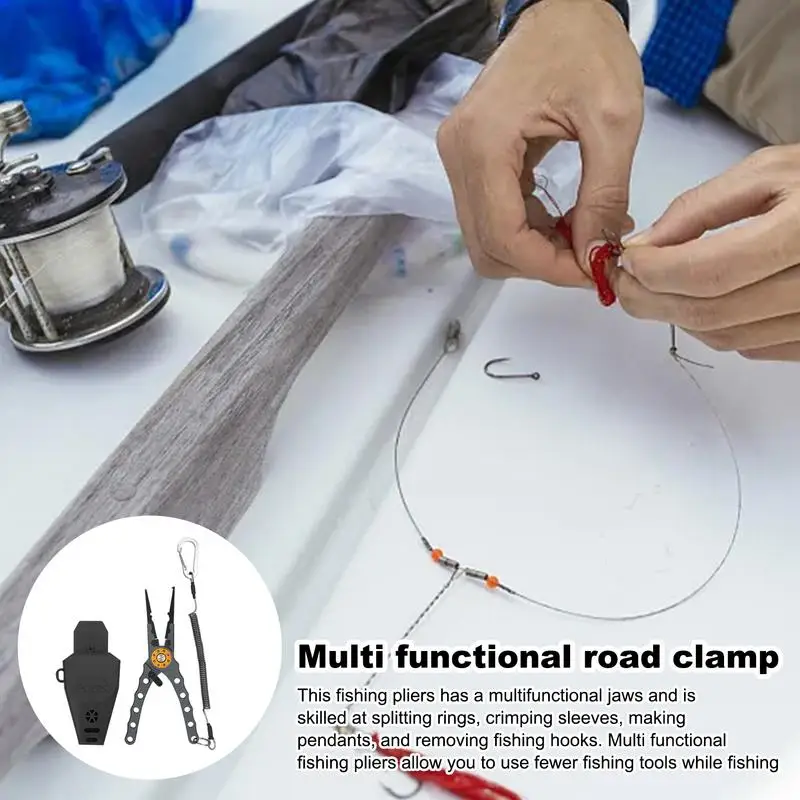 Fishing Pliers Aluminum Alloy Fishing Needle Nose Pliers Rustproof Multi-Tool For Hook Removal & Split Ring Dad Husband