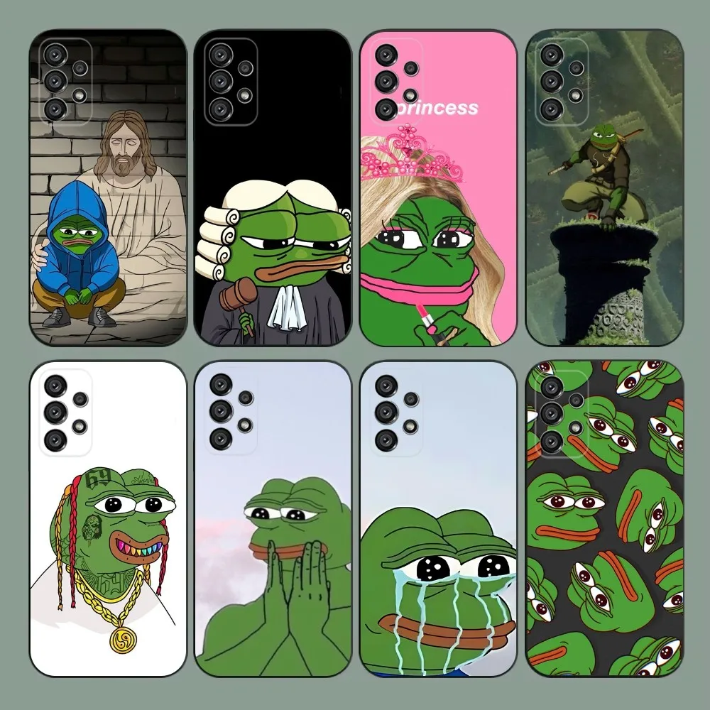 

Sad Frog P-Pepe Phone Case For Samsung Galaxy A20,A21s,A22,A31,A32,A52,A53,A72,73,A80,A91 Soft Black Cover