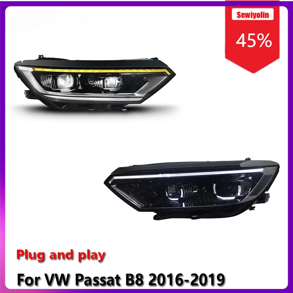 

Sewiyolin Car LED Lamp Headlight Assemblies For Volkswagen B8 2016-2022 Fog DRL Brake Turn Signal Lamp Plug And Play