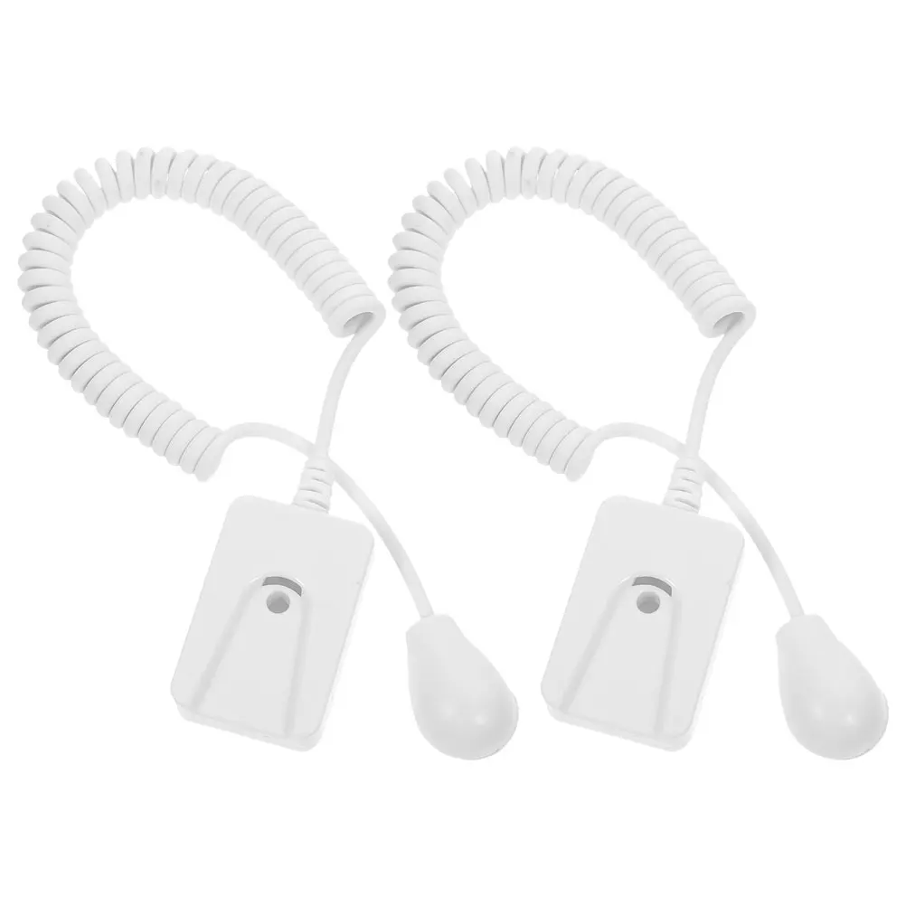 

2Pcs Anti-lost Remote Tether Retractable Spring Cable Adhesive Hook for Desk Phone Models Lanyard Theft Prevention White