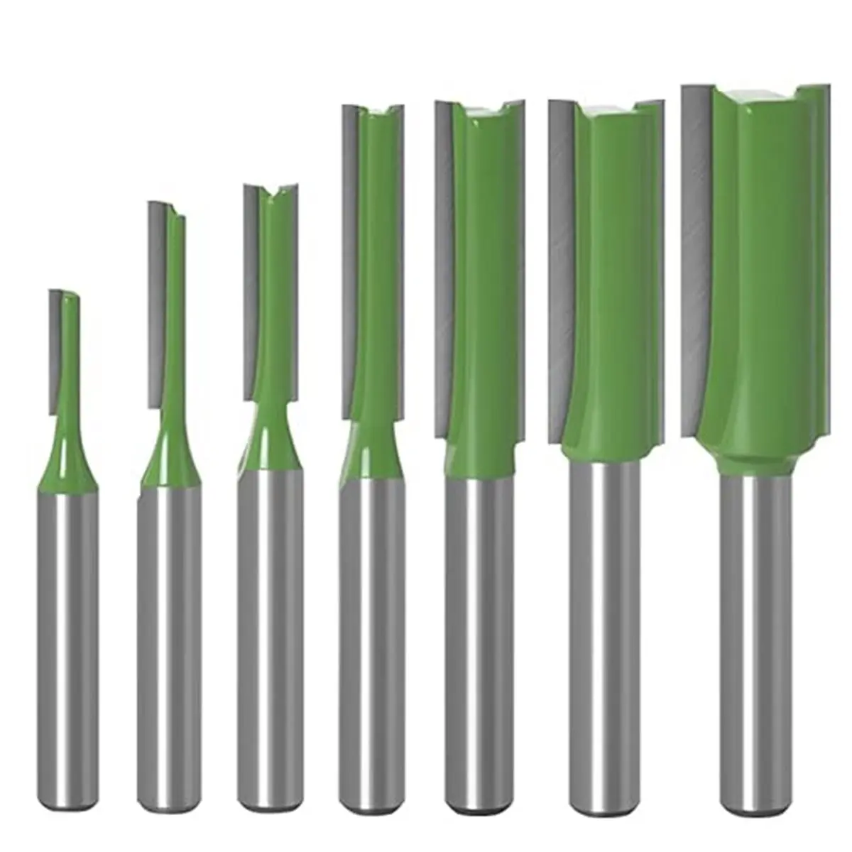 7-Piece Set of Single-Edged and Double-Edged Straight Knives, Trimmer Knife Heads, Grooving Woodworking Router Bit Set.