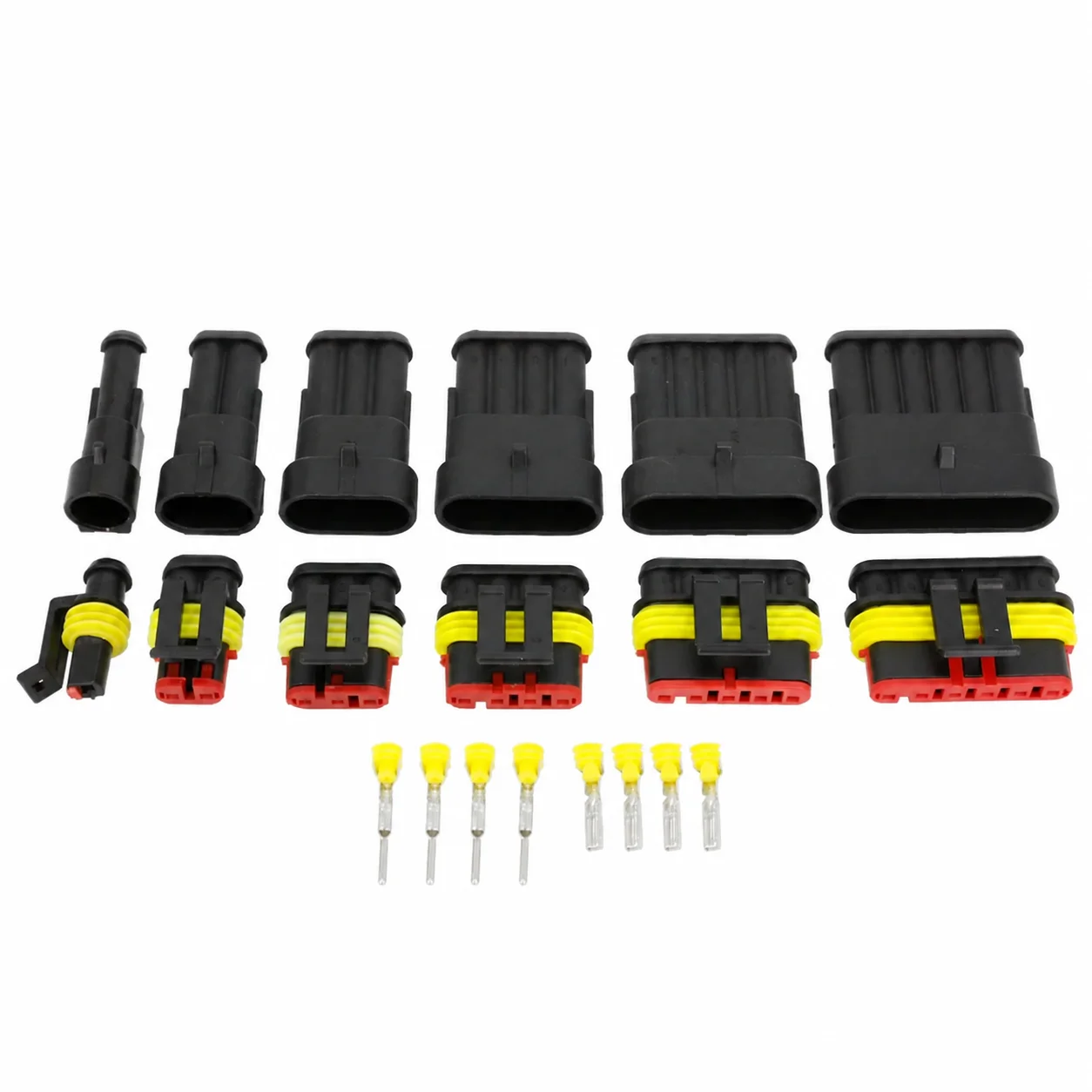 1 Set 1 2 3 4 5 6 Pin 1.5 Series Waterproof Automotive Electrical Wire Connector Male Female Plug Kit with Terminals and Seals