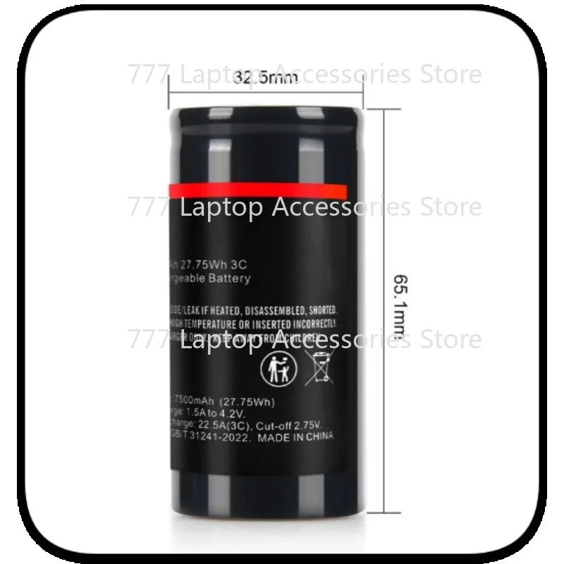 For Soshine 32650 3.7V 7500mAh Rechargeable Li-ion Battery 3.7V 7500mAh Flat Top Lithium Batteries for Flashlight Electric Tools