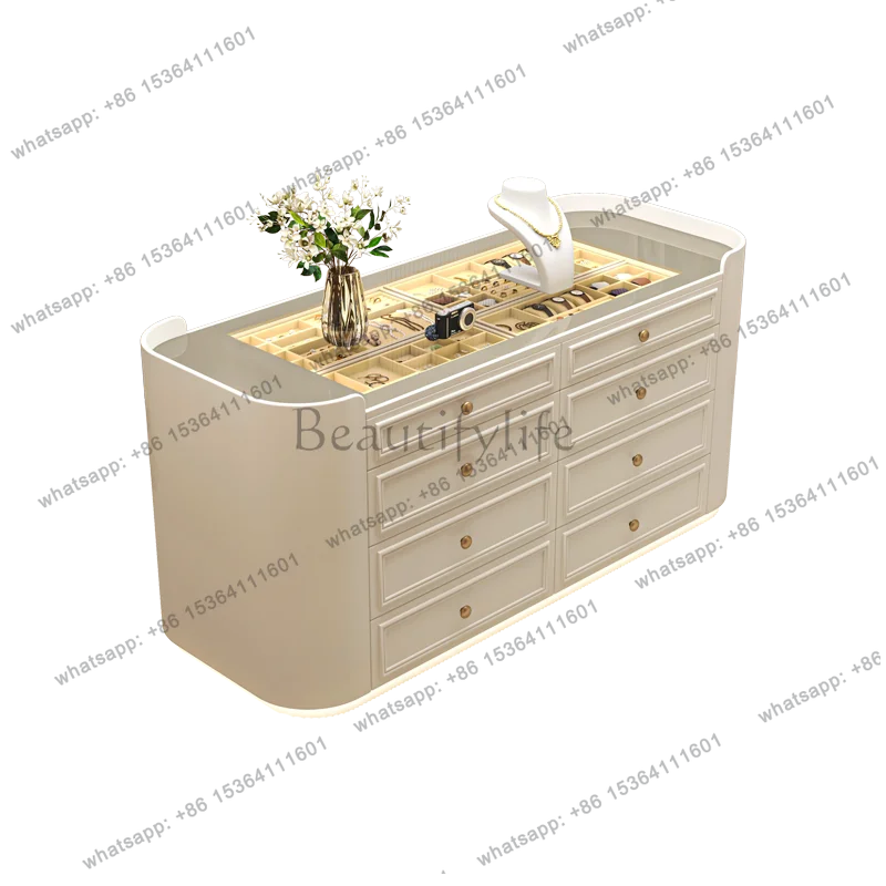 

Light Luxury Cloakroom Nakajima Terrace French Home Floor Jewelry Display Cabinet