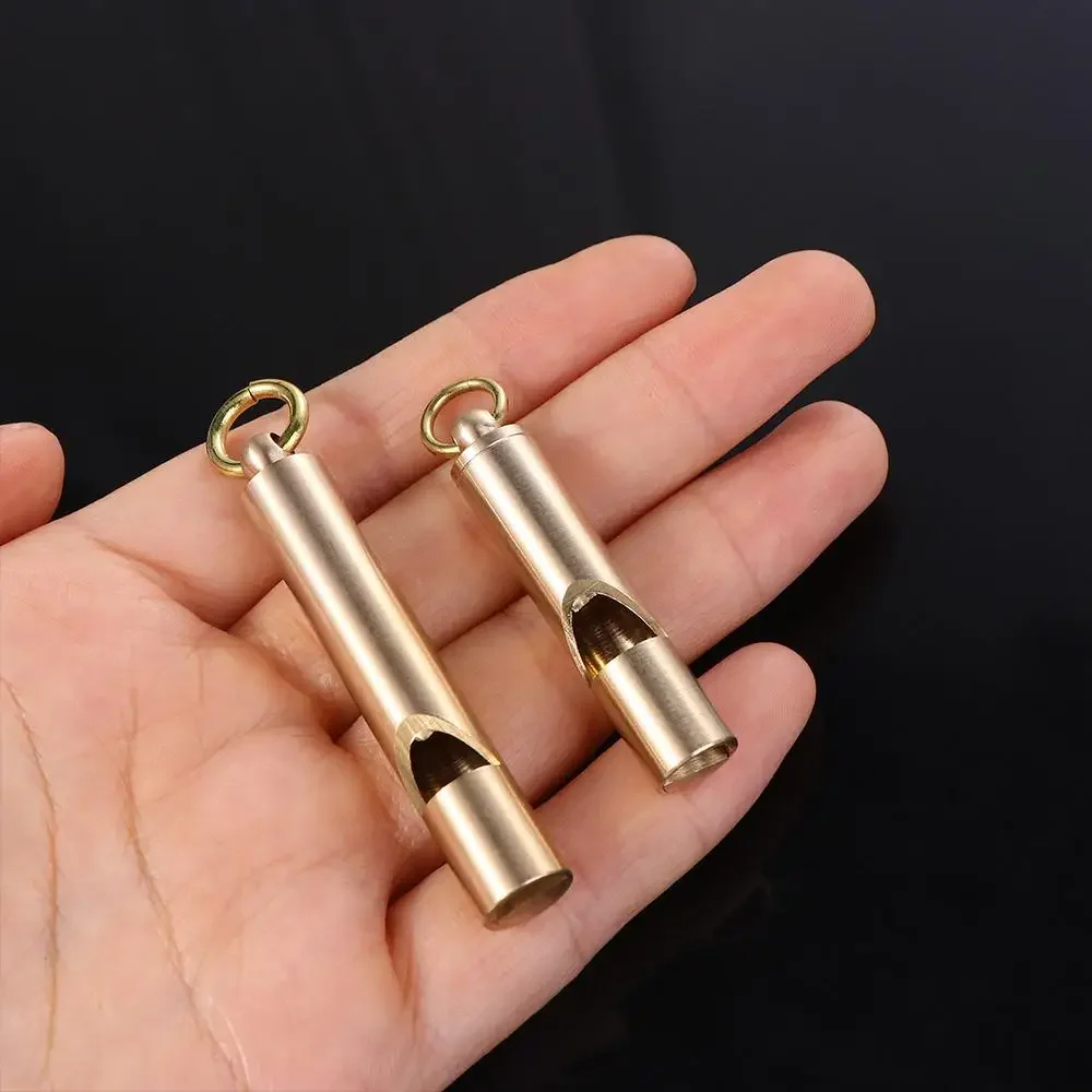 الرجعية مقاوم للماء الحكم النحاس النقي أدوات الجيب EDC أداة المعدات بقاء EDC صافرة الحكم صافرة النحاس صافرة المفاتيح #5