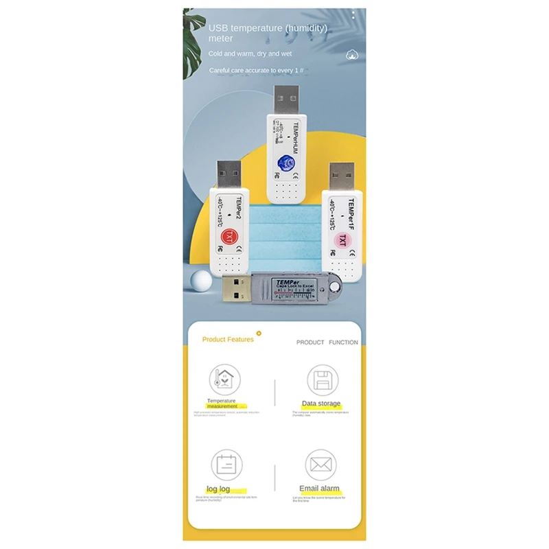 Termometer BHBD-USB, Sensor suhu komputer Probe suhu industri akuarium Monitor jarak jauh