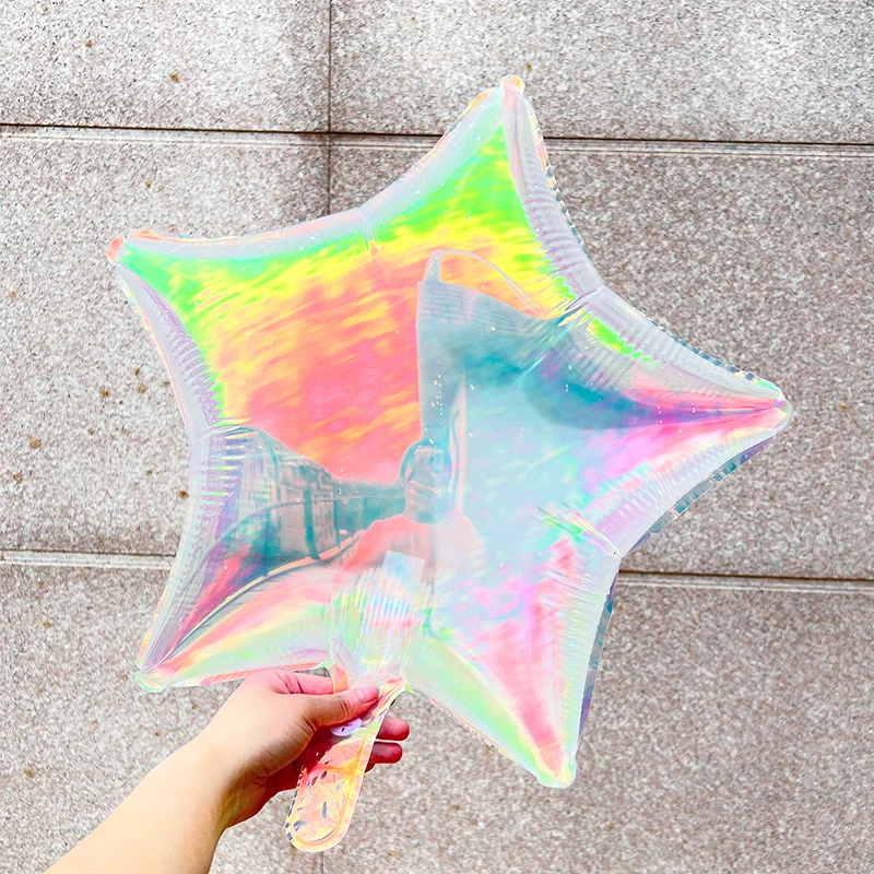 6pcs 19inch Illusionary Colorful Foil Balloons Love Star Circle Air Balloon Girl Birthday Party Wedding Decor Baby Shower Globos