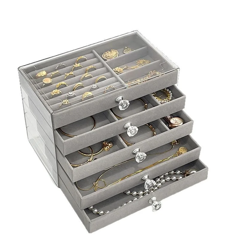 

Jewelry storage box, high-end exquisite new drawer necklace, earrings, multi-layer large-capacity earrings