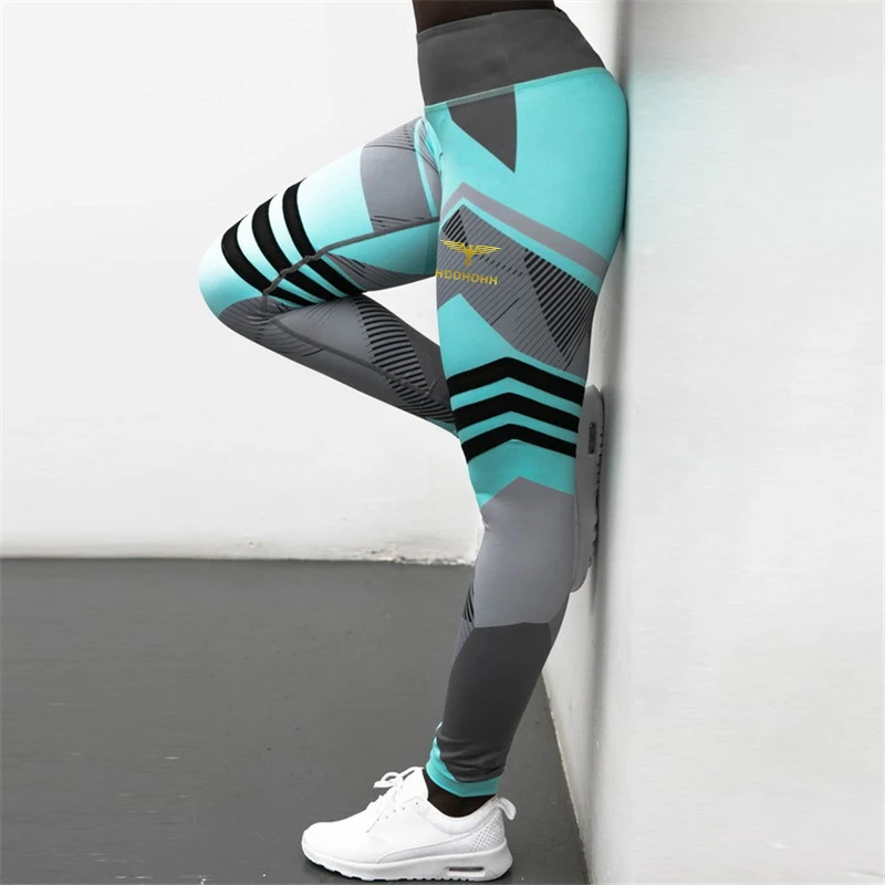 HDDHDHH-mallas con estampado Digital para mujer, Leggings con patrón geométrico, para Yoga y Fitness