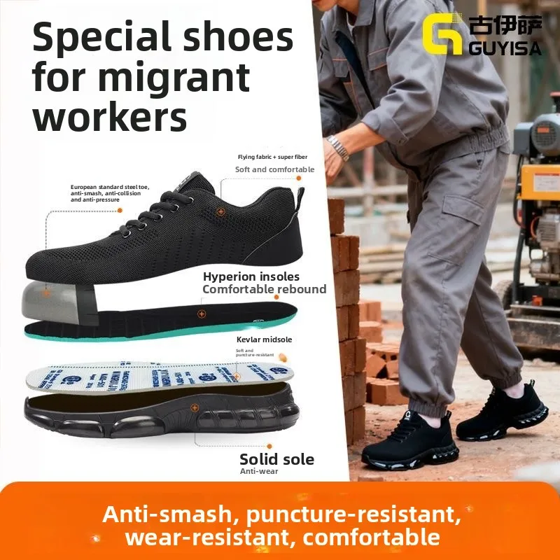 أحذية أمان للعمل رجل الصلب تو لينة سوليد الذكور أحذية رياضية مقاوم للماء تنفس أحذية رياضية مكافحة مقاومة للاهتراء معزول 37-46