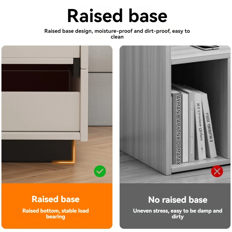 خزانة بجانب السرير لغرفة النوم، خزانة بأدراج متعددة الوظائف، رف تخزين بسيط متعدد الطبقات، خزانة بجانب السرير