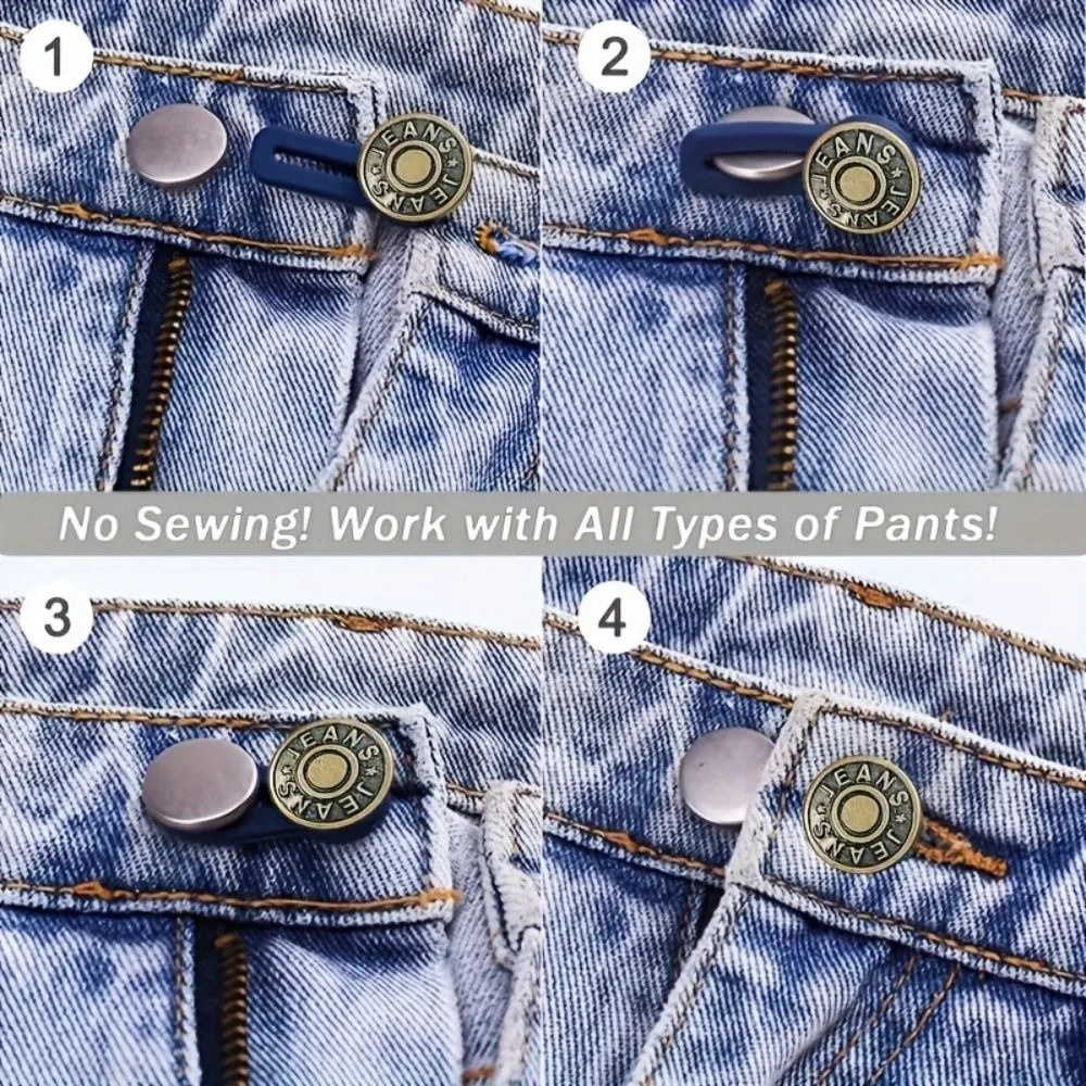 12/16/24/26 pcs Button Style Button Extenders Strong Elasticity Easy Install Waistband Expander Metal Waist Extender Buttons