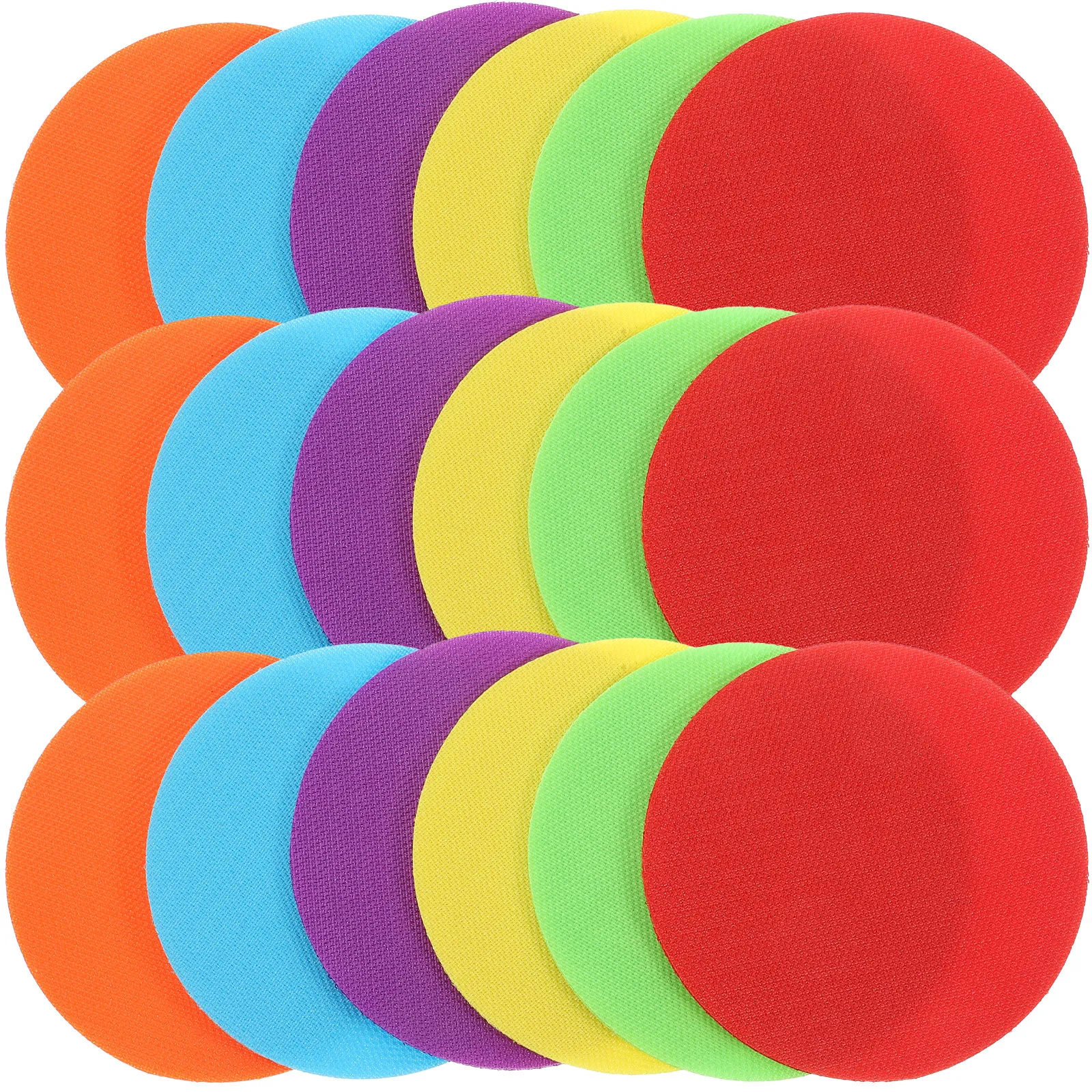 

30Pcs Colorful Circular Stickers Nylon Hook Loop for Carpet Floor Marking Classroom Training Games Home School Activity