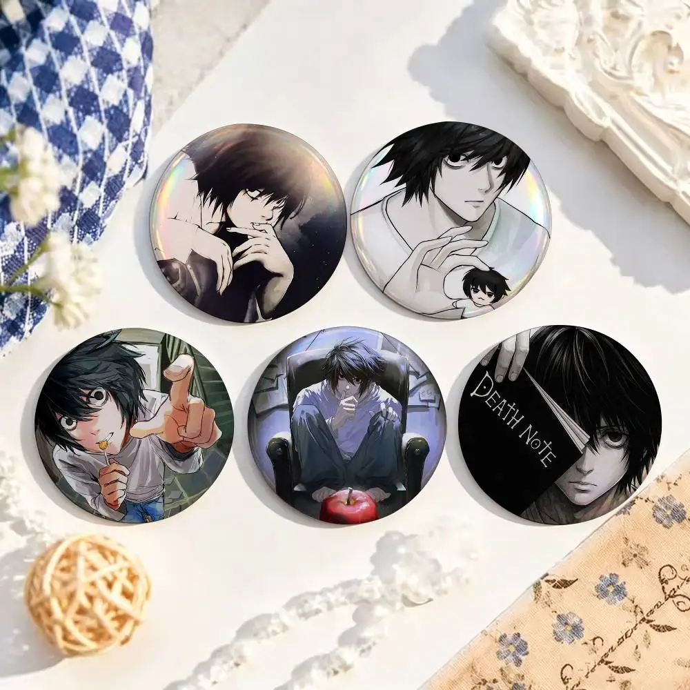 D-Death N-Note L L Lawliet Custom Enamel Pin Badges 25mm 32mm 44mm 58mm Backpack Hat Decor Toys Gifts