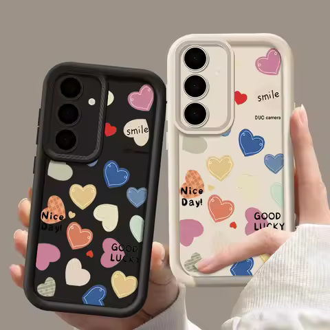 Case For Samsung Galaxy S25 S22 S23 S24 Ultra S21 S23 S24 FE A56 A55 A16 A53 A15 A35 A25 A54 5G Love Hearts Soft TPU Phone Cover
