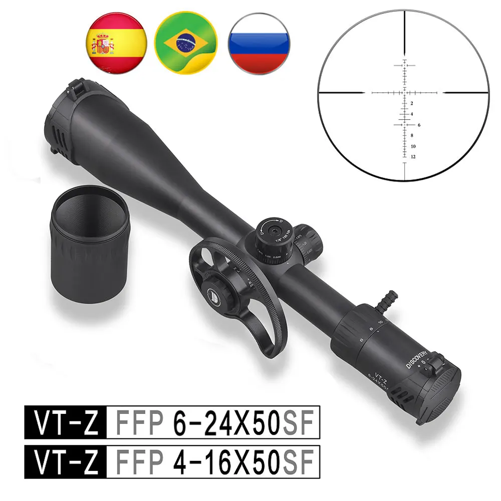 Discovery VT-Z 4-16/6-24X50SF First Focal Plane Riflescope Hunting Tactical Optical Scope Mount Glass Etched Reticle For .22LR