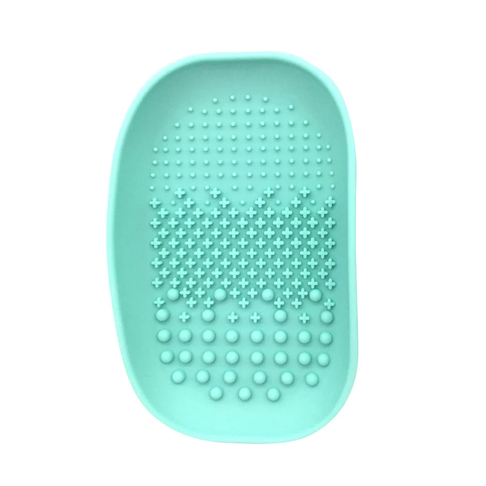 1 pezzo di tampone per la pulizia dei pennelli per trucco verde chiaro, scrubber in silicone per le donne, strumento di lavaggio portatile, efficiente detergente per setole compatto
